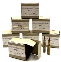 140 Cartridges of 7.62 mm Ball Ammo Lot 2-80