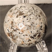Natural Flame Stone Sphere UV REACTIVE Yooperlite