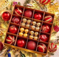 44PCS CHRISTMAS BALLS ORNAMENTS SET : 2024