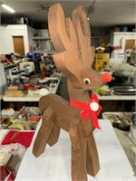 WOODEN RUDOLPH AND CLARICE REINDEER