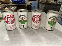 4-VINTAGE IRON CITY MOUNTAINEERS BEER CANS