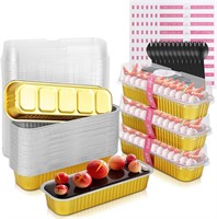 11.4oz Mini Loaf Pans with Lids  40 Pack - Gold