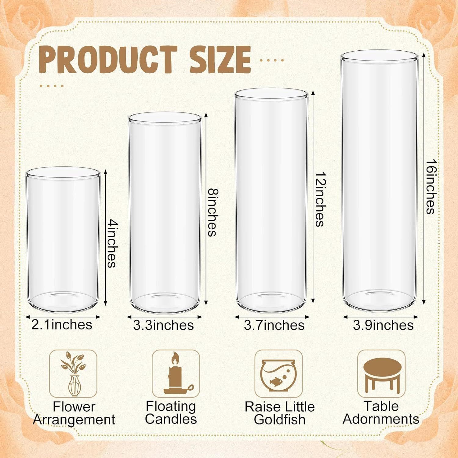 Dominici Cylinder Hurricane Candle Holder 4  sizes