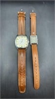 Pair of Watches w/Genuine Leather Bands