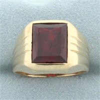 Mens Vintage Ruby Ring in 14k Yellow Gold