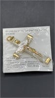 24K Dipped Edge Cross Necklace