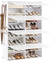 New $60--8 Cubes Shoe Rack(White Clear)