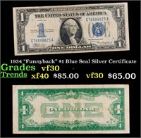 1934 "Funnyback" $1 Blue Seal Silver Certificate G