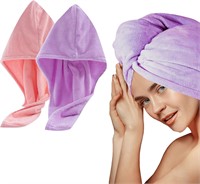 Hair Towel Wrap Microfiber 10x26 Pack of 2