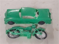 Two Green Car / Motorcycle
