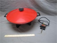 Nice Stir Fry Frying Pan w/ Cover & Cable-Untested