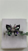 Mystic Topaz Sterling Butterfly Ring