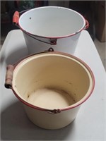 Two Enamel Multi Use Buckets