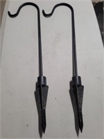 Two Ground Stake Planter Hangers