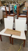 (B) 6 IVORY UPHOLSTERED DINING CHAIRS