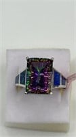 Sterling Ring with Mystic Topaz/Opals