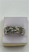 Antique Woven Sterling Silver Band