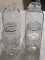 Four Glass Canning Jars