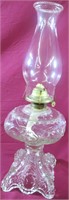 ANTIQUE GLASS OIL LAMP WITH WICK