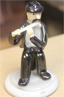 Czechoslovakia Art Glass Flute Player