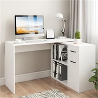 1 L Shaped Computer Desk with Storage Rotating