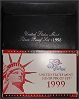 1998 & 1999 US SILVER PROOF SETS