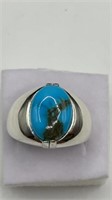 Sterling Ring w/Genuine Kingman Turquoise