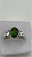 Genuine Chrome Diopside Sterling Ring