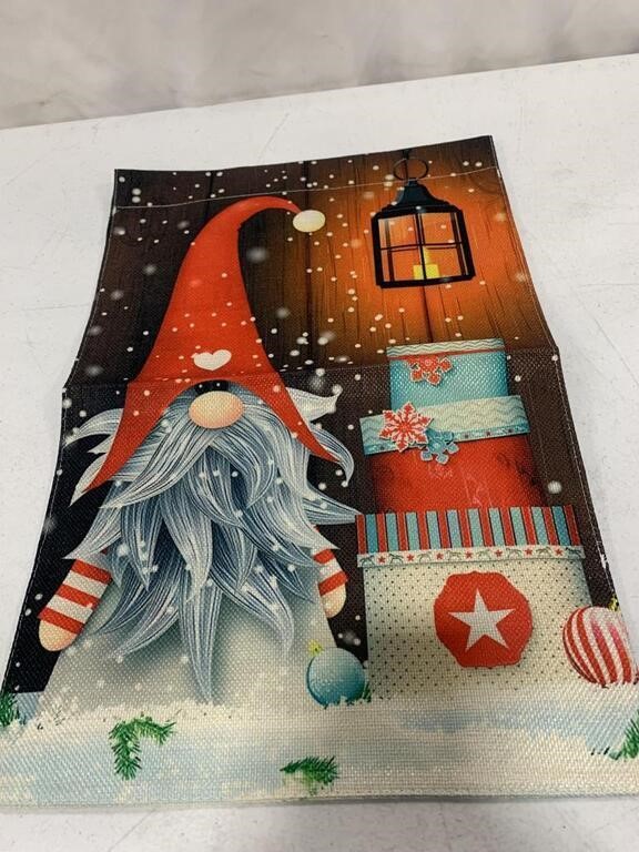 CHRISTMAS KNOME FLAG PRINT ON BOTH SIDES 24IN X