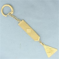 Italian Saint Christopher Key Chain in 18k Yellow