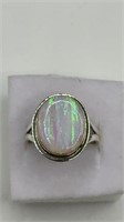 Sterling Ring w/Genuine Opal—signed