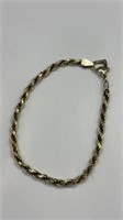 Rope Bracelet Marked 925 Italy