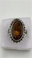 Fire Agate Sterling Ring