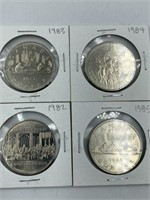 CANADA ONE DOLLAR COINS 4 1982, 1983, 1984 AND