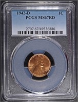 1942-D LINCOLN CENT PCGS MS67RD