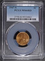 1947-S LINCOLN CENT PCGS MS66RD