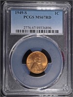 1949-S LINCOLN CENT PCGS MS67RD