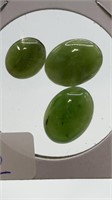 3 Nice Dark Genuine Jade Stones