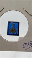 Blue Stone w/10k Masonic Emblem