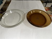 2-GLASS PIE DISHES
