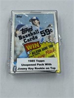 1985 TOPPS UNOPENED CELLO PACK WITH JIMMY KEY