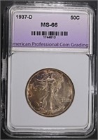 1937-D WALKING LIBERTY HALF DOLLAR APCG