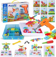 NEW-223pc Kids Mosaic Drill & Puzzle Kit x5