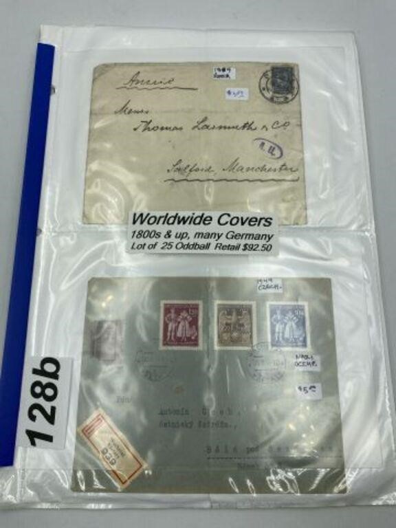 WORLDWIDE STAMP COVERS 1800'S AND UP LOT OF 25