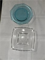 BLUE GLASS PLATE & CLEAR GLASS PLATE