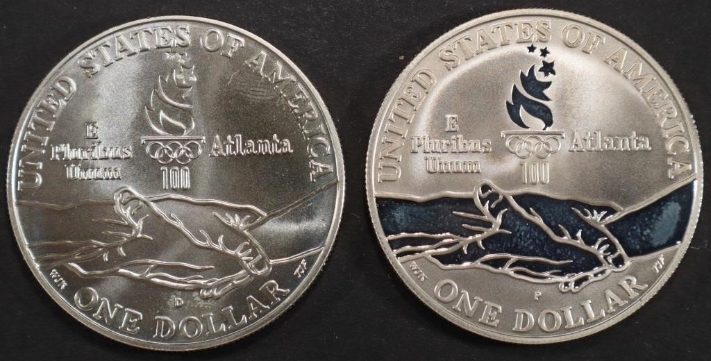 1995-D, P CYCLING $1 SILVER COMM COINS