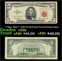 **Star Note** 1963 $5 Red Seal United States Note