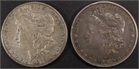 1878-S & 1879 MORGAN DOLLARS XF