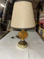 SMALL ORANGE GLASS BASE TABLE LAMP