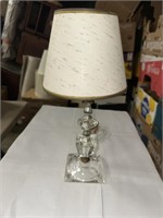 SMALL GLASS BASE TABLE LAMP